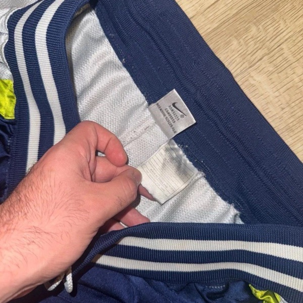 Nike Navy Athletic Shorts with Lime and White Accents - Picture 3 of 4